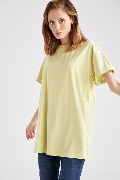 DeFacto Μπλουζάκι με λαιμόκοψη Basic Oversize