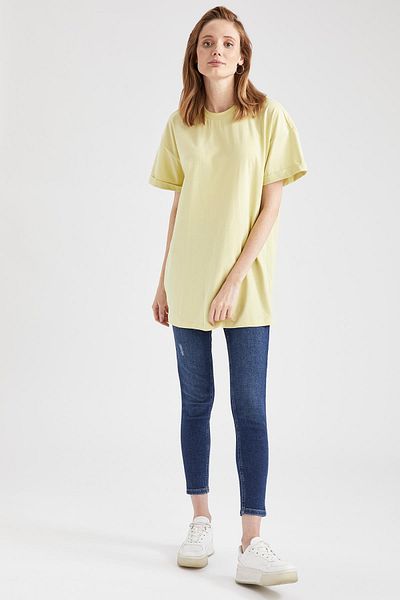 DeFacto Μπλουζάκι με λαιμόκοψη Basic Oversize
