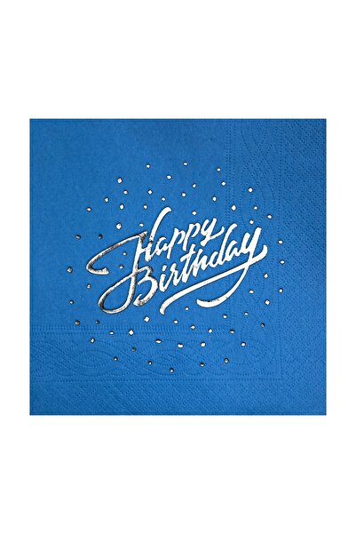 Story رقائق الفضة عيد ميلاد سعيد 16 قطعة مناديل ملونة زرقاء