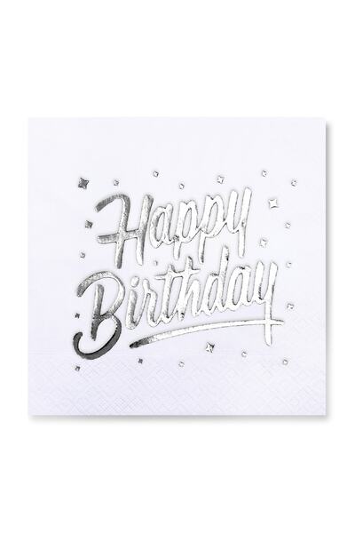 Story رقائق الفضة عيد ميلاد سعيد 16 قطعة منديل أبيض