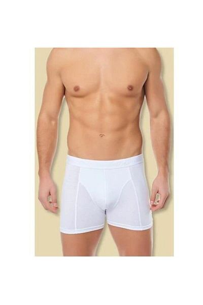 Tutku Slip boxer lungi din lycra elastan alb pentru bărbați, pachet de 6 (model nr. 0114)