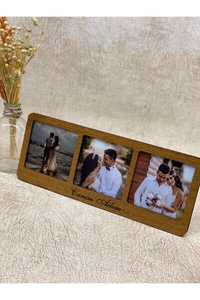 Express 3'lü Fotoğraf Çerçevesi Ahşap