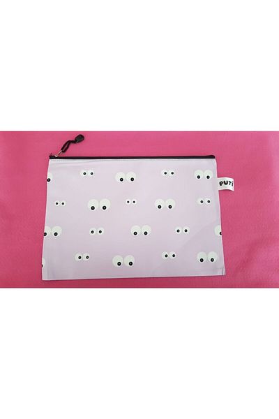 Puti Eye Patterned Zippered Fabric File A4