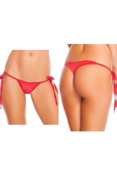 Secret Passion Lingerie Women's Red Flexible Sandy Fabric Side Tie Thong