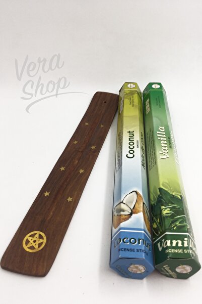Flute Tütsü 2 Çeşit Hindistan Cevizi, Vanilya Ve Tütsü Kayığı 40 Adet Tütsü Ç...