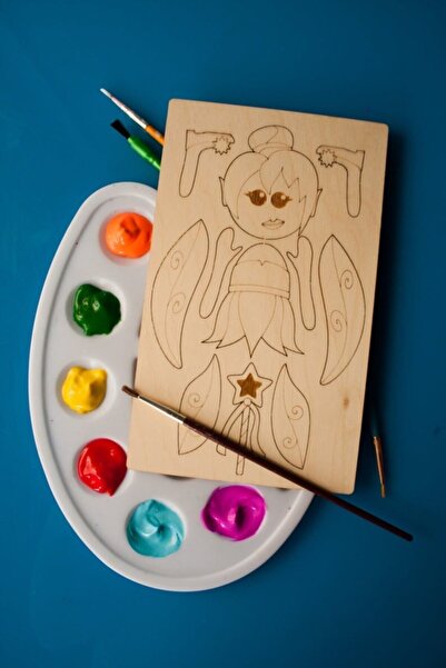 tsddekorasyon Tsd Dekorasyon Boyanabilir Ahşap Oyuncak Mıknatıslı Peri Kızı M...