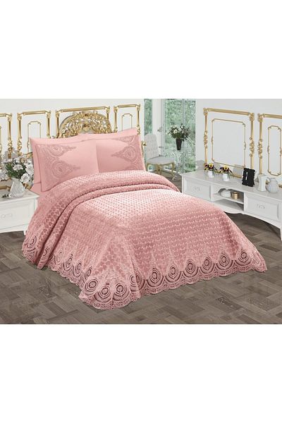 Seçkin Home 6 Pieces Double Luxury Lace Blanket Set Dowry Seljuk Series