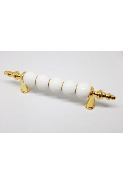 Damla Misket Altın Beyaz Mobilya Kulpu 96mm