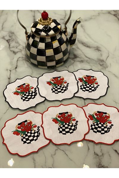 LİNDA MİA Kettle Cocktail Napkin 6 Pieces