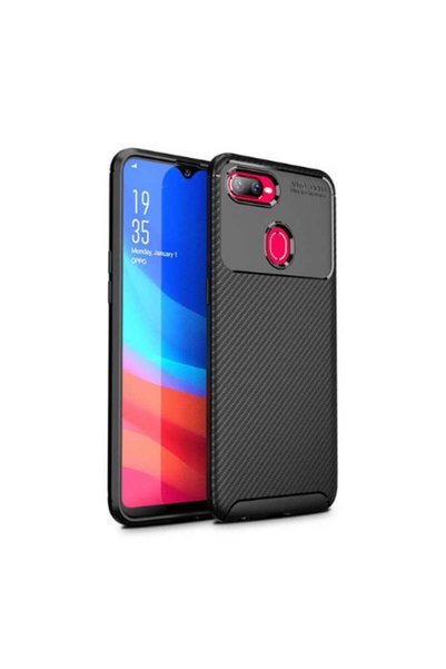 tekno grup جراب لهاتف اوبو Rx17 Neo بنمط كربون سيليكون لوكس نيغرو + واقي شاشة...