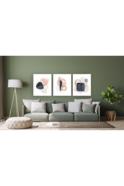 Zeta Aks Watercolor Illustration 3 Piece Cotton Canvas Painting