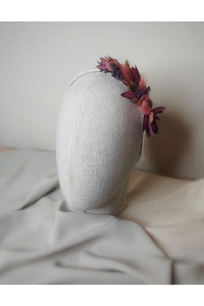 Eva Flore Dried Flower Patterned Lavender Crown - Bridal Crown - Hair Accessory - Maternity