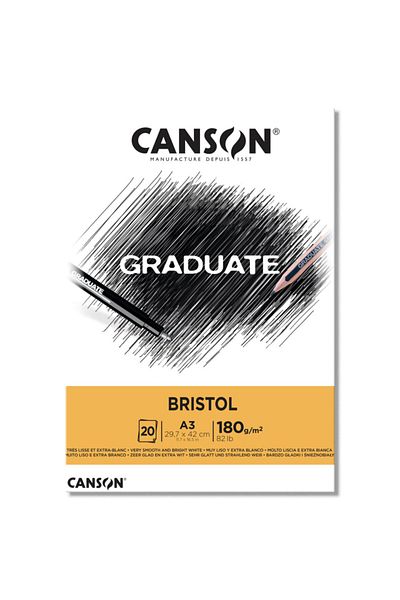 Canson Bristol Graduate Notebook Block - 180 Gr.A3, 20 Pages