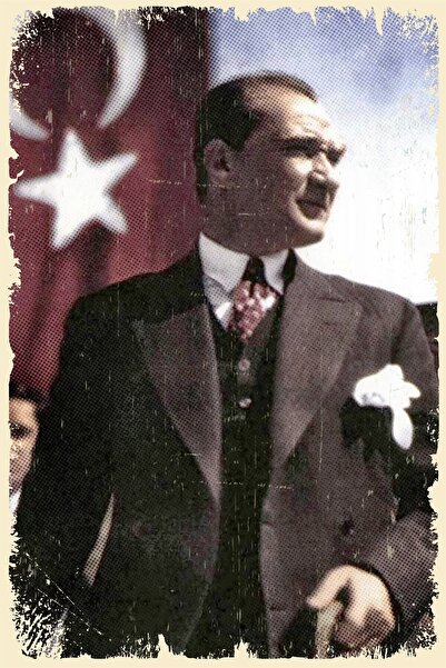 Hayal Poster Atatürk Retro Ahşap Poster004