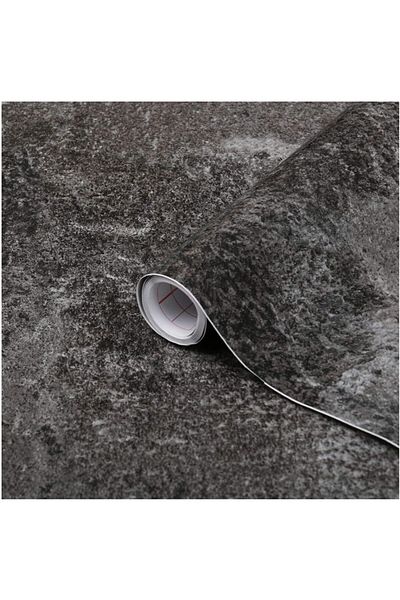 FNC CONCEPT Black Antique Plaster Concrete Plain Patterned Self Adhesive Foil 67.5x100cm