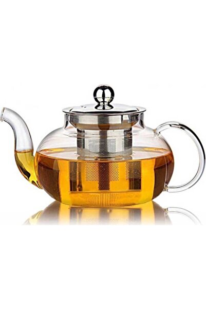 SİNA HEDİYELİK إبريق شاي زجاجي إبينوكس 600 مل مصفاة فولاذية