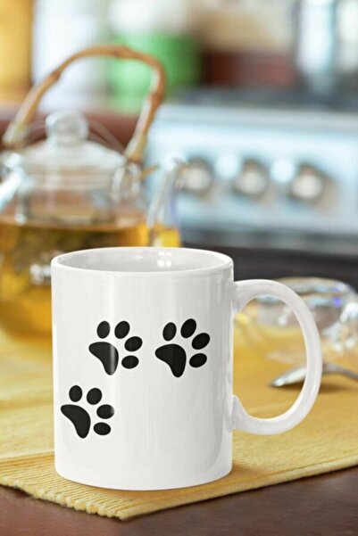 MapavriShop White Mug - Trendy Gift with Paw Print