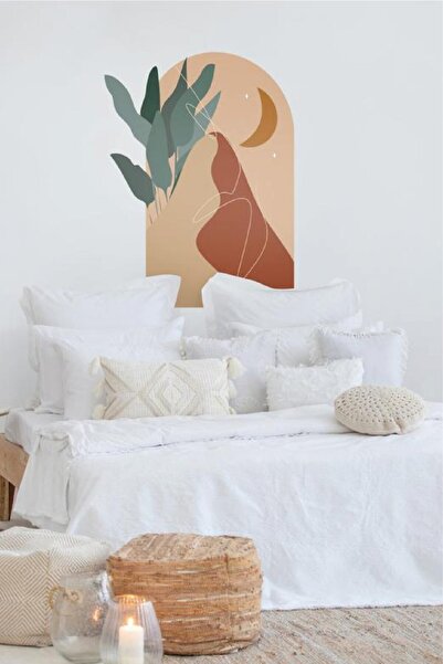 WALLHUMAN Bohem Yapraklı Dağ Sticker