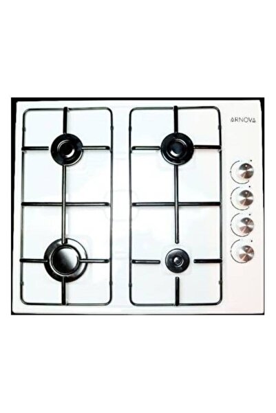ARNOVA Beyaz Emaye Gaz Emniyetli Çakmaklı Ocak Doğalgazlı