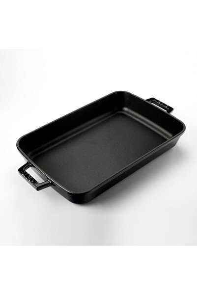 Lava Cast Rectangular Tray Black 26x40 Cm