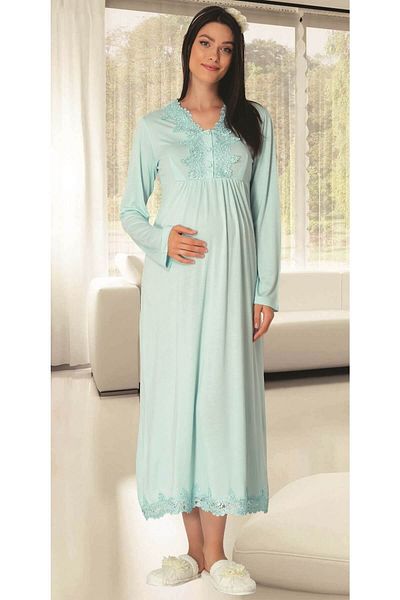 Shop mood Set cămașă de noapte de maternitate turcoaz pentru femei Carpediem