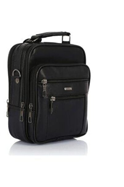 Karalı Deri Hakiki Deri Lüks Erkek El Çantası