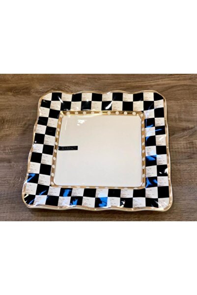 ROY KING Checkers Kare Tabak 27 Cm Siyah/beyaz