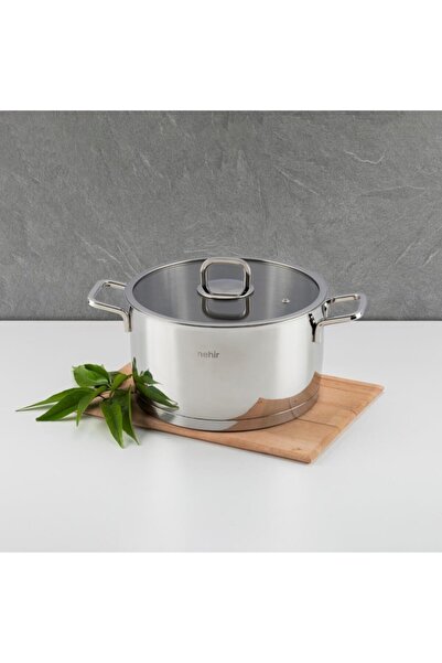 Nehir Silver Trend Paslanmaz Çelik Tencere - 20cm Derin Yemek Tenceresi