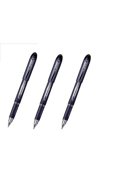 UNİ-BALL Uniball Black Jet Stream 0.7 Fast Writing Pen Black 3 Pieces