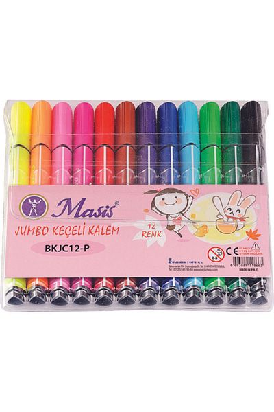 Masis 12 Colors Jumbo Felt Tip Pen Set