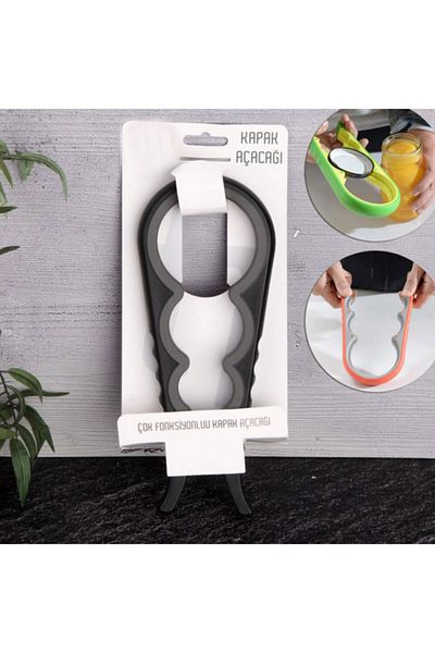 SİHİRLİ AYAKLAR Black-Gray Silicone Cap Opener - Multifunction Thn74098*144
