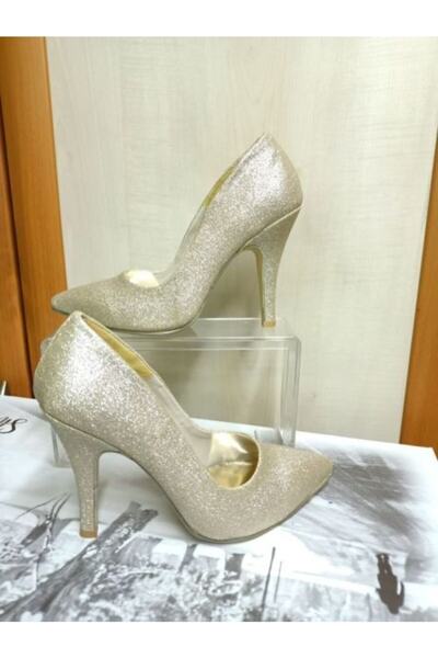 Göymen Kundura Γυναικεία βραδινά παπούτσια με τακούνι και γκλίτερ