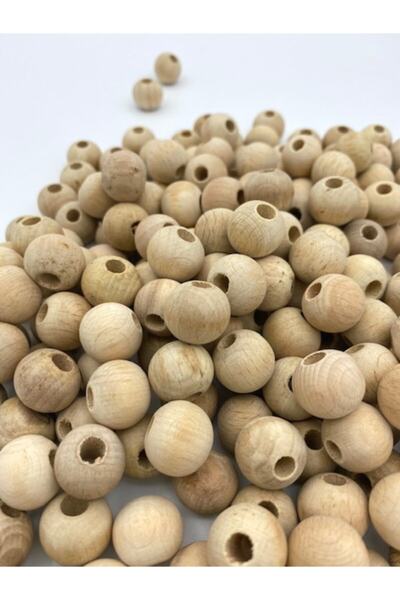 Hedef Bijuteri خرز خشبي، خرز خشبي خام 18 مم (50 جرام، ~ 25 قطعة خرز)