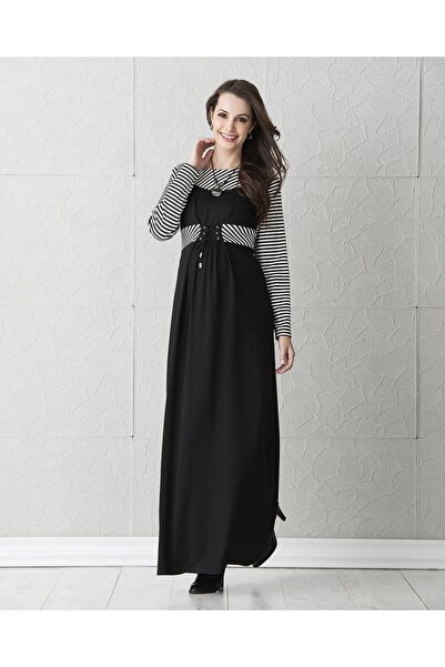 Genel Markalar Bağcık Detaylı Uzun Hamile Elbise