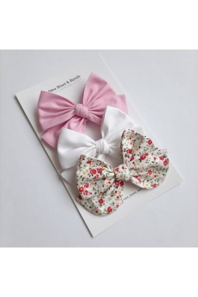 NEW BOWS BANDS طقم إبزيم للفتيات والرضع مكون من 3 قطع