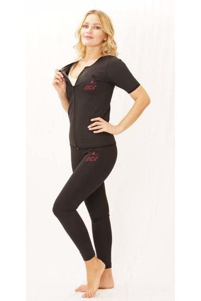 İNCİR Thermal Short Sleeve And Tights Polymer Slimming Warming Corset Sports Hot Shapers