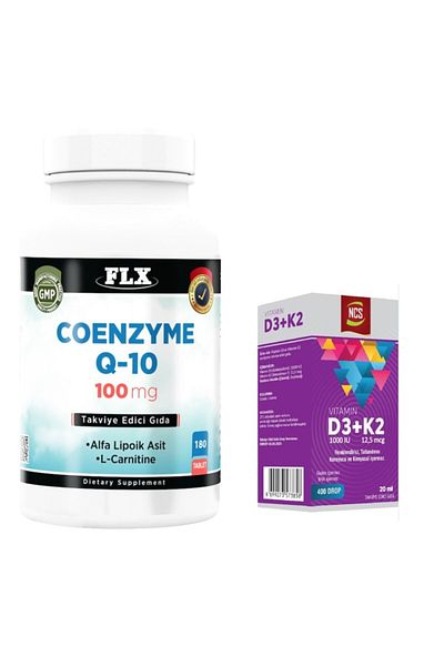 NCS Q-10 Coenzyme 100Mg - 180 Tablets and Vitamin D3 K2 20ml