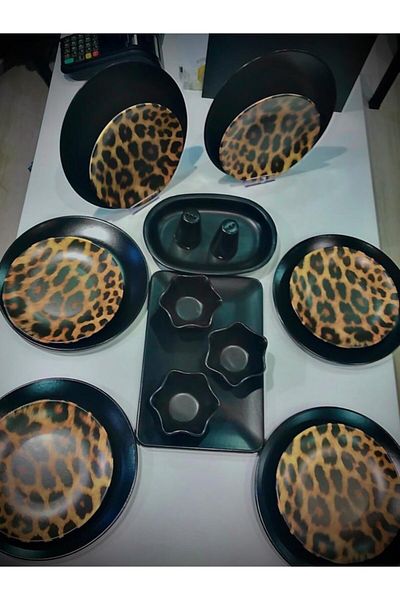 Keramika Leopard Breakfast Set for 6 People