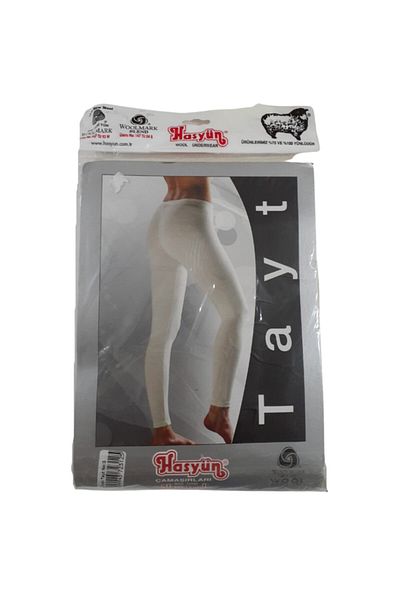 Hasyün Women's Lycra Ecru Wool Tights 306