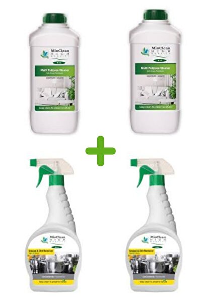 MioClean Genel Temizlik 500 ml*2 Adet Ve Yağ Kir Çözücü 500 ml*2 Adet Konsant...