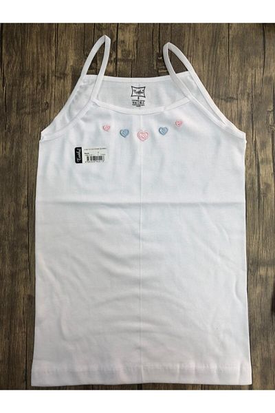 Tutku Tricou cu bretele alb pentru fete
