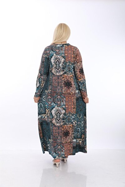 MEZURACA Women's Ethnic Patterned Plus Size Dress