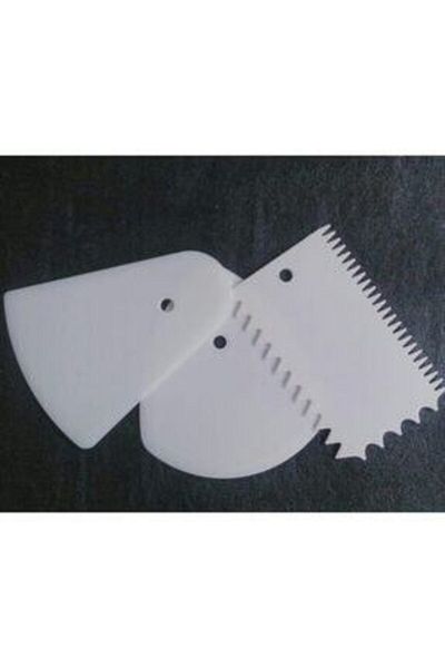 Baroness White Set of 3 - Cream and Dough Scraper