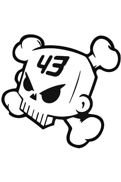 Universal Ken Block 43 Hoonigan - Διακοσμητικό αυτοκόλλητο αυτοκινήτου 20 εκ. για το σπίτι, Σχέδιο με κεφαλή κρανίου