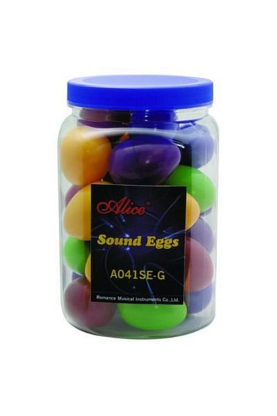 Alice A-041Se-G Model 28 Pieces Mixed Color Egg Maracas with Jar