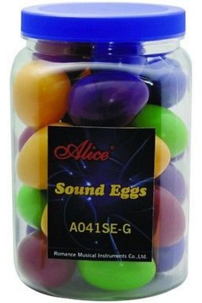 Alice A-041Se-G Model 28 Pieces Mixed Color Egg Maracas with Jar