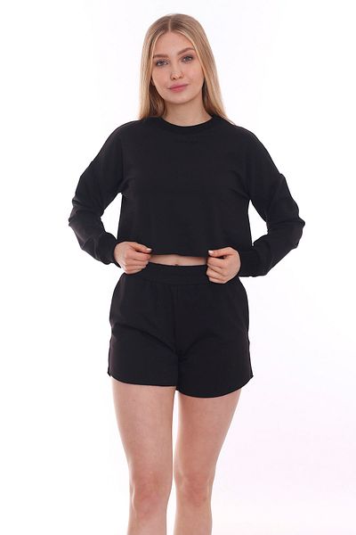 DISENTIS MODEST Μαύρο Crop Σορτς - Πλαϊνή Τσέπη
