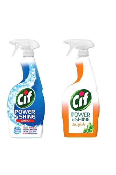 Cif Cıf Sprey Power Mutfak 750ml + Cıf Sprey Power Shıne Banyo 750 Ml