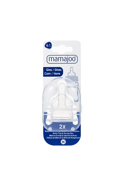 Chicco Coco Store Glass Baby Bottle Nipple with Storage Box Silicone Set of 2 No:3 (L) 12+ Months