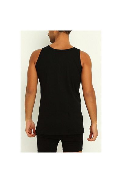 Yıldız İç Giyim Star Men's Single Jersey Tank Top Black